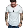 T-shirt Ombro Stitches Design Curto Bocas Camisa Homens Esportes Camisas Pacote para Fitness X0322