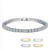 Een rij drie rijen vol diamanten zirkoon armbanden kristal van Swarovskis mode dames armband geschenken kerst Bangle266m