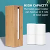 Suportes de papel higiênico Aparência simples Rolo de armazenamento de bambu de alta capacidade de pé