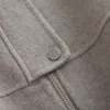 Misto lana da donna 2022 Abito-abito Soprabito a due lati Sezione sottile Cappotto allentato Tinta unita Cappello uniforme Cerniera Bery22
