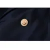 lente en herfst dames kantoor pak elegante hoge kwaliteit dubbele breasted blazer jas vrouwelijk klein blauw 210527