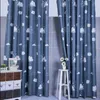 1 Pcs Bay Window Short Curtain Perforated Blackout Dormitory Bedroom Home Rental Curtain Clearance Printed Textiles Hot F8261 210420