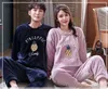 가을 겨울 여성 잠옷 따뜻한 플란넬 잠옷 세트 커플 Sleepwear 가족 Pijama 애호가 밤 남성 여성 캐주얼 남자 잠옷 211105