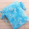 9*12 butterfly jewelry pouch christmas gift drawstring bag wedding mix color