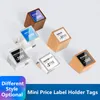 Akrylpris Tag Pappershållare Display Stativbord Mini Price Cubes Smycken Label Sign Watch Tag