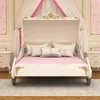 Bebek Beşikleri Işık Lüks Prenses Yatak Masif Ahşap Çocuk Avrupa Tarzı 1.5 M Yatak Odası Mobilya Kız Rüya Taşıma