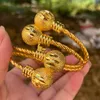 Bangle 24k banhado a ouro Bolas Bolas Para As Mulheres Árabe Dubai Etiópia Grânulos Pulseira Africano Jóias Acessórios Presentes