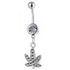 YYJFF D0390 Leaf Belly Navel Button Ring Mix Colors