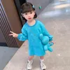 2ピースの女の子セット子供の子供たち服を着るかわいい冬の長袖のバッグとバッグが付いているカジュアルな誕生日パーティーホリデースーツG220310