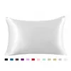 Pillow Case Silk Satin Bedding Zipper Pillowcase Smooth Cover Home Textile Decoration