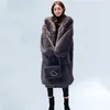 Oversized Winter Fur Coat Kvinnor Parka Lång Varm Jacka Coats Hoodies Lossa Outwear Casaco Feminino