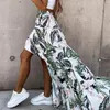 Femmes asymétriques longues jupes 2022 été imprimé fleuri volants bohème jupe mode taille haute plage fête Streetwear