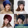 Russian Women Winter Soft Ski Earflap Hats Fashion Faux Fur Cossack Style Warm Round Flat Cap Female Headgear Factory price expert design Quality Latest Style