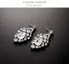 Conjunto de jóias de casamento nupcial de luxo conjunto de brincos de colar de cristal de água para mulheres acessórios de vestido de moda