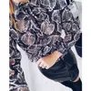 Mode femmes sexy en mousseline de soie blouses casual peau de serpent chemises imprimées dames hauts amples 210518
