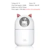 300ml USB Air Luftfuktare Ultraljud Cool Mist Maker Fogger med färgstark lampa Söt katt Mini Aroma Diffuser Humidificador Difusor