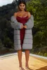 Женщины Faux Меховые Куртки Мода Trend Твердые Утолщенные Теплые Кардиган Длинный Мебой Верхняя одежда Дизайнер Зимний Женщина Флис Плюс Размер Макси Пальто