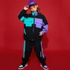 Kids Jazz Dance Hip Hop Kostuums Meisjes Korte Jas Navel Tops Straat Broek Prestaties Mode Kleding Voor Kinderen BL5454 Stage Wear