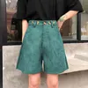 Mode Korea retro groene corduroy shorts los rechte korte vrouwen plus size pantalones cortos de mujer zwarte shorts meisje 210412