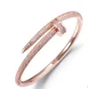 50% de réduction sur le bracelet manchette femmes plaqué or 18 carats bracelet d'amour plein de diamants bracelets bijoux pour cadeau 16,5 cm sans boîte