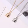 2020 New Women Jewelry Silver Color Lock Pendant Necklace Brand New Stainless Steel Rolo Cable Chain Necklace Beautiful gift 892 R2