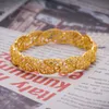 Baby Bangles Gold Color Arab Flower Bangle for 4-9 Years Baby Kids Children Middle Eastern Gifts Baby Bracelet Jewelry Gift Q0719