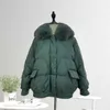 高品質の女性がジャケット冬の特大超ライトオーバーコート本物のキツネの毛皮ホワイトアヒルの暖かいコート210419