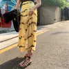 Womengaga Корейский женский длинный Maxi юбка сетки желтая летняя сексуальная высокая талия прозрачный плиссированный BB42 210603