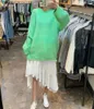 韓国のシックなファッションオールマッチフレッシュスリムハイウエストホワイト不規則な真菌スカート女性Ruffled Faldas Mujer Modaエレガントなセクシー210610