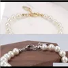 Beaded, Strands Armband Drop Leverans 2021 4 Färger Pearl Beaded Women Lady Rhinestone Obit Bracelet Gift för Love Girlfriend Fashion Jewel