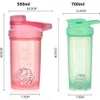 단백질 셰이커 물병 믹서 플라스틱 컵 Drinkware 700ml / 23oz 500ml / 17oz 텀블러 무료 스틸 털 털 스포츠 분말 우유 누설 잠금 Lid BPA-Free