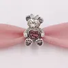 925 Silver valentine jewelry making  pandora Disny ShellieMay with pink enamel charms  chain bead love bracelets for women heart necklace for girlfriend 792130ENMX