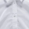 Bouffée à manches longues blanc solide femmes chemise col rabattu plissé simple boutonnage dames chemises printemps mode Vintage 210518