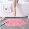 Bath Mats Textured Surface Oblong Shower Mat Anti-Slip With Drain Hole Massage Round In Middle For Stall Bathroom Floor