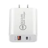 PD 20WタイプC USB-C充電器US EU EU UK PLUP QC3.0 USB FAST CHARGER WALL CHARGERプラグプラグ