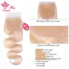 #613 Blonde Color Body Wave Wabe Weave Weave The Puckles с закрывающимися пучками с кружевными средствами для волос королевы