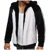 Vestes pour hommes hiver hommes polaire manteau veste noir blanc couleur correspondant doux vêtements d'extérieur à capuche pour les hauts chauds en plein air