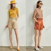 Minimalism vår sommar hög midja kausal kvinnor shorts mode lösa bälte kvinnliga 12070214 210527