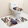 3 stks / set Badkamer Mat Set Antislip Keuken Bad Mat Tapijt Badkamer Toliet Rug Wasbare Strandstijl 210724