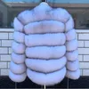 Kvinnors päls kvinnors faux naturliga 60 cm riktiga kappa kvinnor vintervästjacka mode silm outwear coat