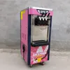 220V 110V Machine à crème glacée molle en acier inoxydable Yaourt vertical Sundae Makers Distributeur automatique commercial