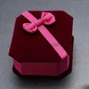 Utsökt Ring Bow Förpackning Smycken Boxar Velvet Högkvalitativ Ring Box Fashion Paper Creative Presentväska till tjejer