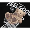 Men's T-Shirts 2022 Kpop Toy Bear Shopping Cart Print Tshirts Men T Shirt Cotton Short Sleeve Women Tops Graphic Tees Streetwear Robe Ete Fe