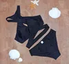 QIANG YI 2019, conjunto de Bikini Sexy de cuello alto, traje de baño para mujer, traje de baño femenino con realce cruzado, traje de baño con cuello Halter, estilos de verano, ropa de playa X0522