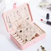 Portable Pu simple Single-Layer Velvet Jewelry Box European Storage Boxes Large Space Holder Gift Cases