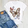 Donna Lady Summer Butterfly Cute Fashion 90s Print Ladies T Tee Tshirt Womens Female Top Shirt Abbigliamento Graphic Abbigliamento T-shirt X0527