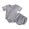 تجارة التجزئة كاملة ملابس الأطفال حديثي الولادة 2pcs مجموعة الأزرار romper pp pants tracksuits الأطفال المصممين ملابس الأطفال boutique281f