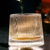 Roterande glas kopp rånar kristall dekompression vin japanska hammered öl whisky kaffe transparent hem drinkware gåvor glasögon wll1012