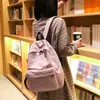 ティーンエイジャー女性のためのホコードソリッドキャンバスバックパックシンプルな大学風旅行バックパックMochila 210929