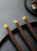 Chopsticks Vintage Style Solid Wood 10 Pairs Eco-Friendly Handmade No Paint Wax Home Use Natural